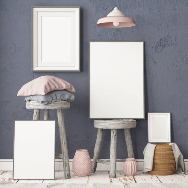 İskandinav tarzında modern evin renkli 3D tasarımı 