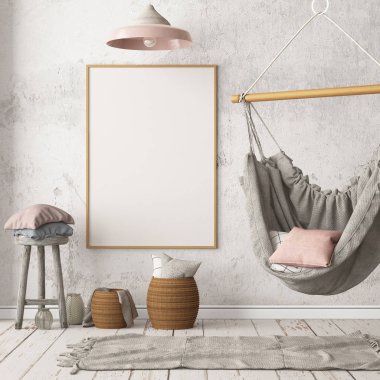 İskandinav tarzında modern evin renkli 3D tasarımı 