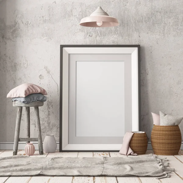 Kleurrijke Weergave Van Modern Interieur Scandinavische Stijl — Stockfoto