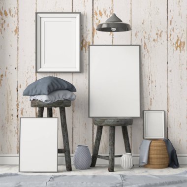 İskandinav tarzında modern evin renkli 3D tasarımı 