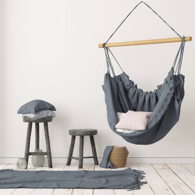 İskandinav tarzında modern evin renkli 3D tasarımı 