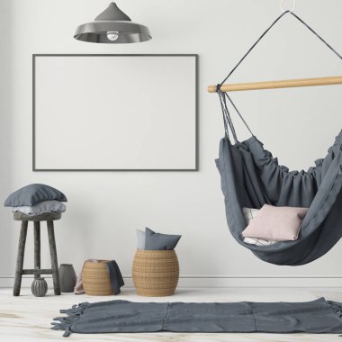 İskandinav tarzında modern evin renkli 3D tasarımı 