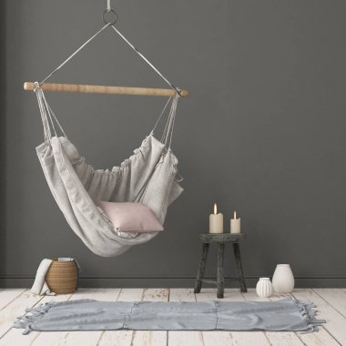İskandinav tarzında modern evin renkli 3D tasarımı 