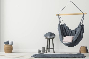 İskandinav tarzında modern evin renkli 3D tasarımı 