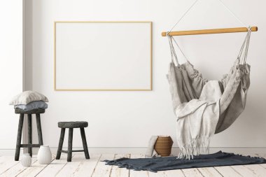 İskandinav tarzında modern evin renkli 3D tasarımı 