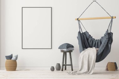 İskandinav tarzında modern evin renkli 3D tasarımı 