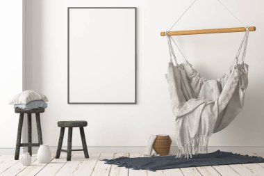İskandinav tarzında modern evin renkli 3D tasarımı 