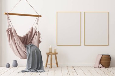 İskandinav tarzında modern evin renkli 3D tasarımı 