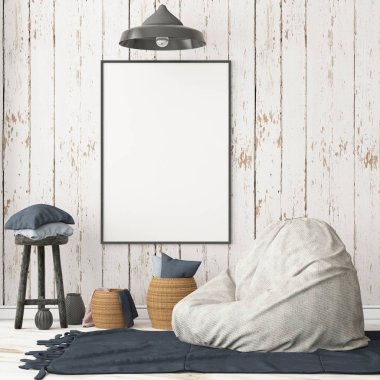 İskandinav tarzında modern evin renkli 3D tasarımı 