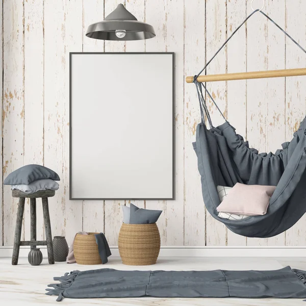 Kleurrijke Weergave Van Modern Interieur Scandinavische Stijl — Stockfoto