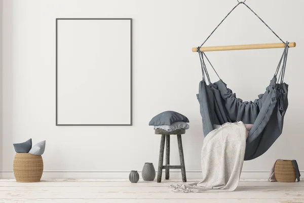 Kleurrijke Weergave Van Modern Interieur Scandinavische Stijl — Stockfoto