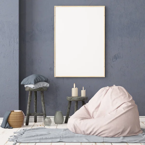 Kleurrijke Weergave Van Modern Interieur Scandinavische Stijl — Stockfoto