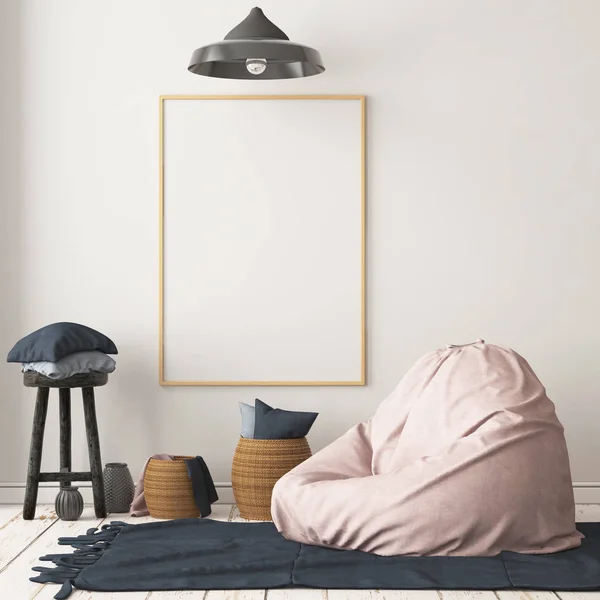 Kleurrijke Weergave Van Modern Interieur Scandinavische Stijl — Stockfoto