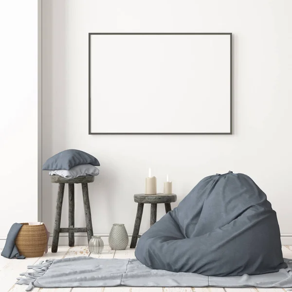 Kleurrijke Weergave Van Modern Interieur Scandinavische Stijl — Stockfoto