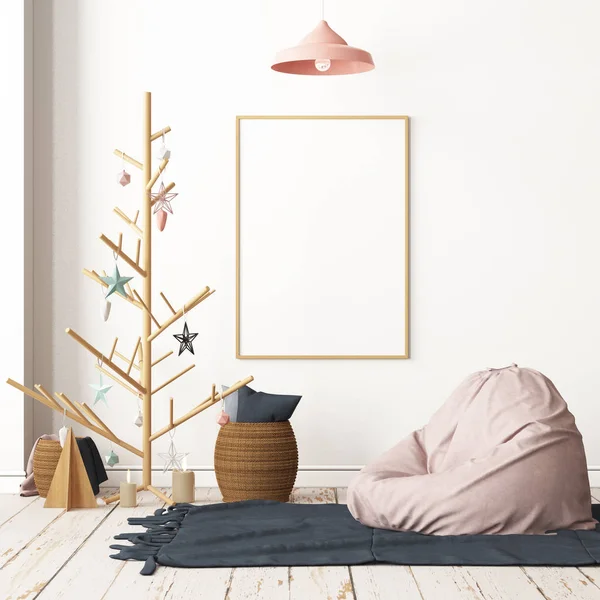 Colorida Representación Del Interior Casa Moderna Estilo Escandinavo —  Fotos de Stock