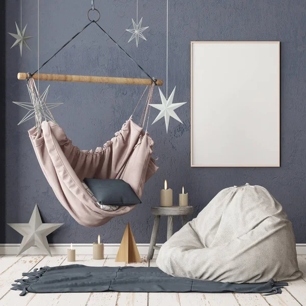 Colorido Renderização Interior Casa Moderna Estilo Escandinavo Com Decorações Natal — Fotografia de Stock