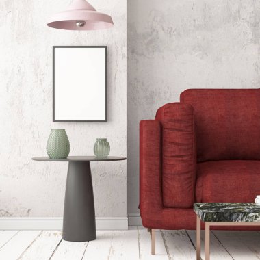 İskandinav tarzında modern evin renkli 3D tasarımı