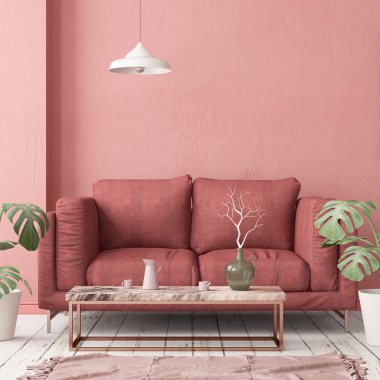 İskandinav tarzında modern evin renkli 3D tasarımı