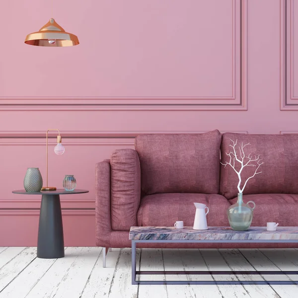 Rendu Coloré Intérieur Maison Moderne Dans Style Scandinave — Photo