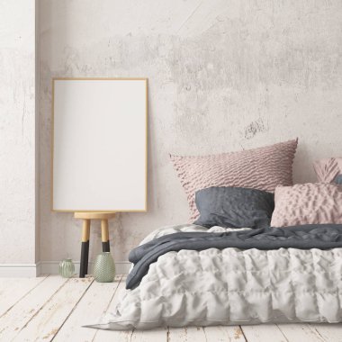 İskandinav tarzında modern evin renkli 3D tasarımı