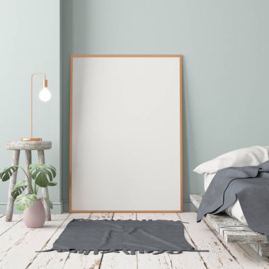 İskandinav tarzında modern evin renkli 3D tasarımı