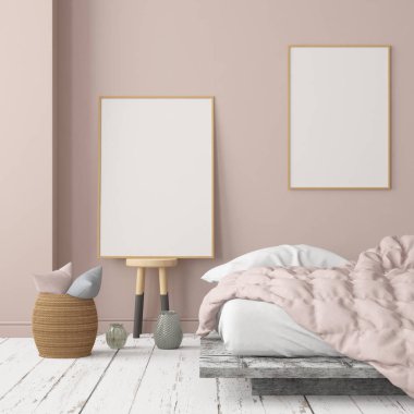 İskandinav tarzında modern evin renkli 3D tasarımı