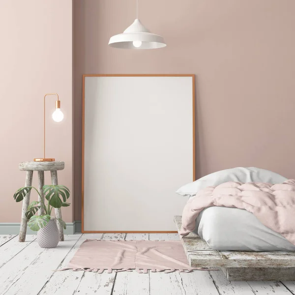 Rendering Colorato Interni Casa Moderna Stile Scandinavo — Foto Stock