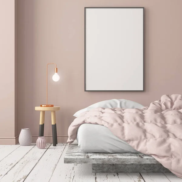 Rendering Colorato Interni Casa Moderna Stile Scandinavo — Foto Stock