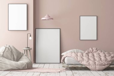 İskandinav tarzında modern evin renkli 3D tasarımı