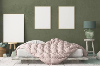 İskandinav tarzında modern evin renkli 3D tasarımı