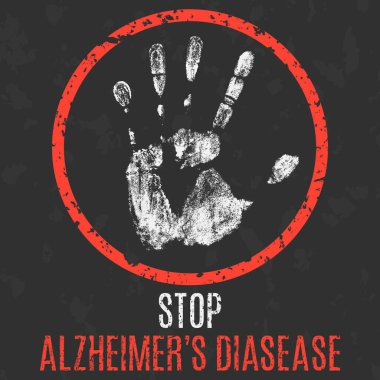 Kavramsal vektör çizimi. Alzheimer Hastalığını durdur.