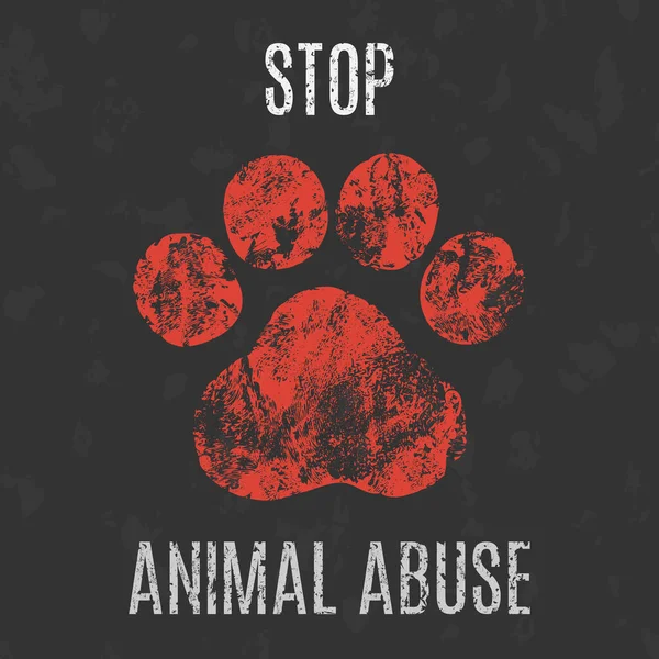 Ilustración Vectorial Conceptual Problemas Sociales Humanidad Detener Abuso Animal — Vector de stock
