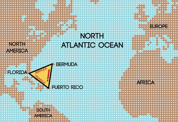 Diseño Esquemático Mapa Vectorial Del Triángulo Las Bermudas — Archivo Imágenes Vectoriales