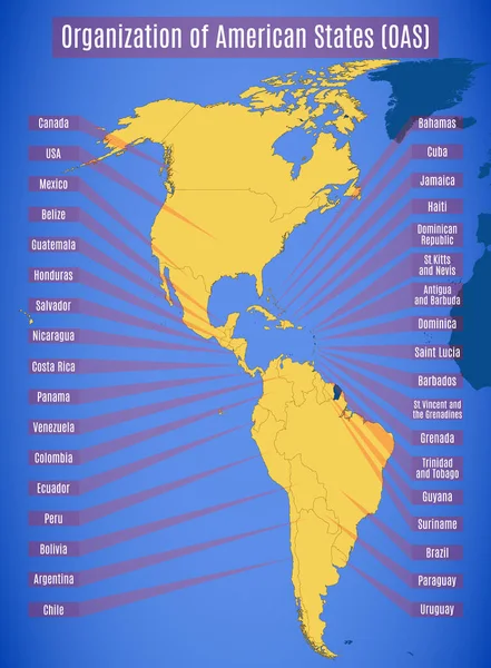 アメリカ国家機構のベクトル回路図 Oas — ストックベクタ