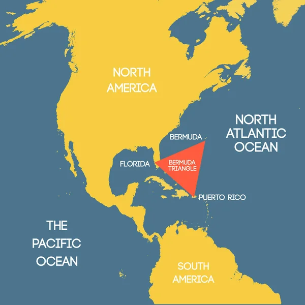 Mapa Vetorial Triângulo Das Bermudas — Vetor de Stock