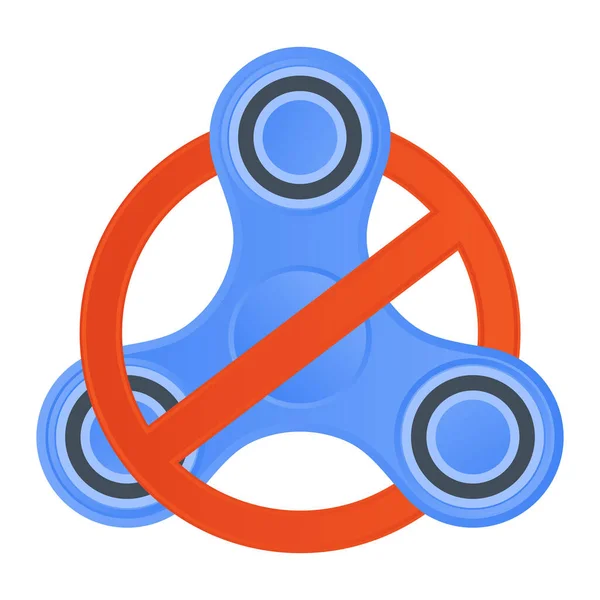 Vector Icon Banned Use Fidget Spinner — Stock Vector