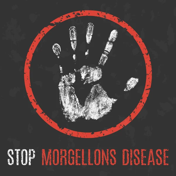 Kavramsal Vektör Çizimi Nsan Hastalığı Morgellon Hastalığını Durdurun — Stok Vektör