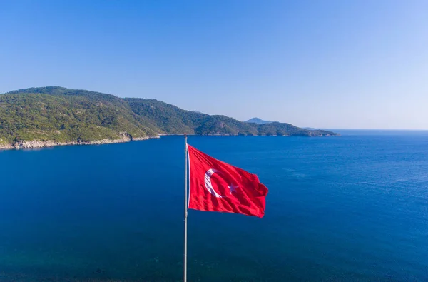 Vue Aérienne Développement Drapeau Turquie — Photo