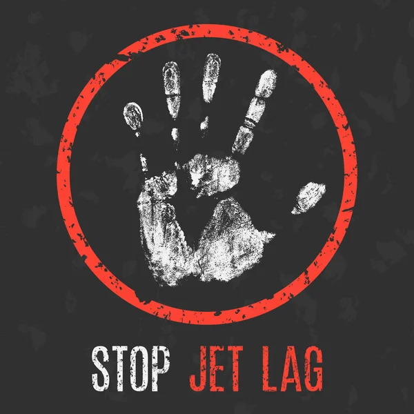 Conceptuele Vectorillustratie Medische Diagnose Stop Jet Lag — Stockvector