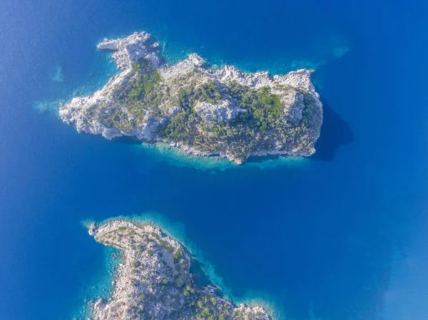 Vue Dessus Sur Détroit Entre Île Continent — Photo