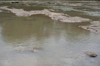 Nehrin sığ kayalık dibi.