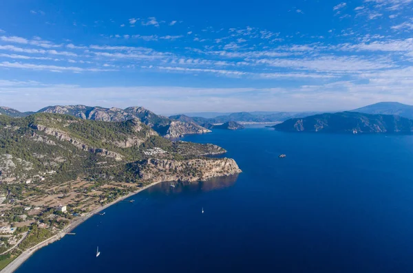 Kumlubuk Bay Amos Ancient City Loin Vue Aérienne Turquie Marmaris — Photo