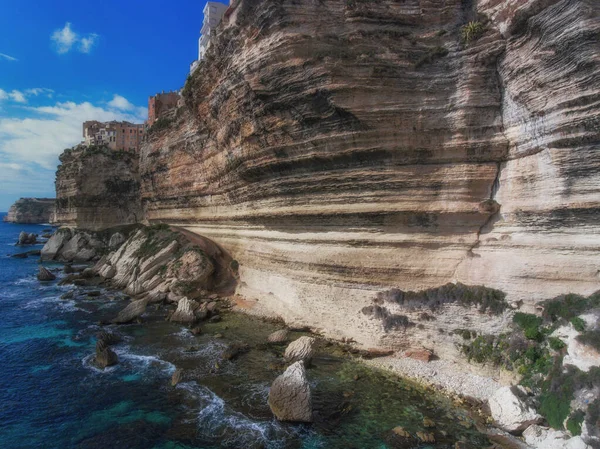 Roca Escarpada Isla Córcega Bonifacio Francia —  Fotos de Stock