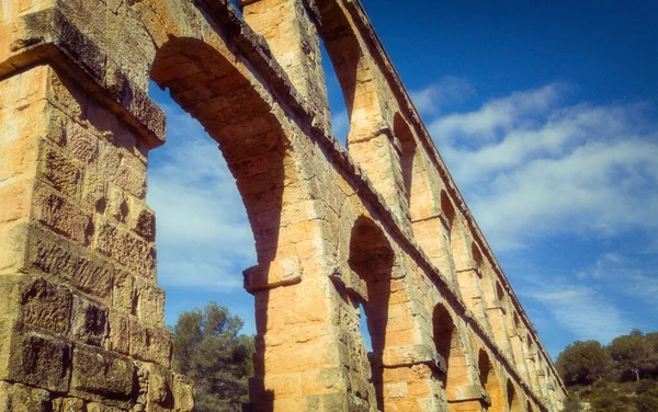 Bögen Des Alten Römischen Steinaquädukts Tarragona Katalonien Spanien — Stockfoto