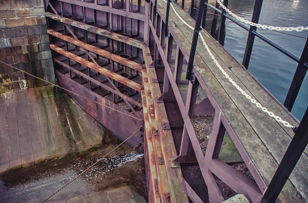 Puerta Del Dique Seco Mamparo Sellado — Foto de Stock