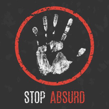 Kavramsal vektör çizimi. Dur absürd işaret. 