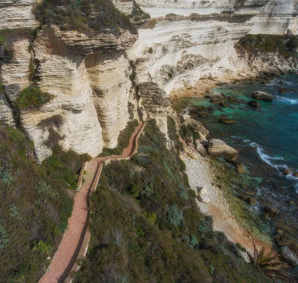 Camino Pavimentado Playa Córcega Island Bonifacio Francia —  Fotos de Stock