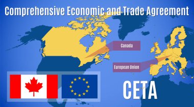 Kapsamlı Ekonomik ve Ticaret Anlaşmasının Haritası (CETA).
