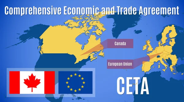 Kapsamlı Ekonomik ve Ticaret Anlaşmasının Haritası (CETA).