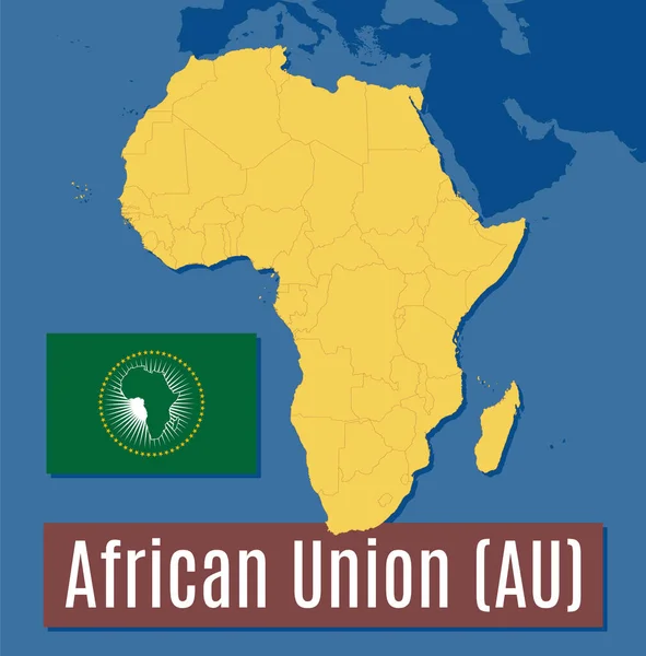 Carte Vectorielle Schématique Drapeau Union Africaine — Image vectorielle